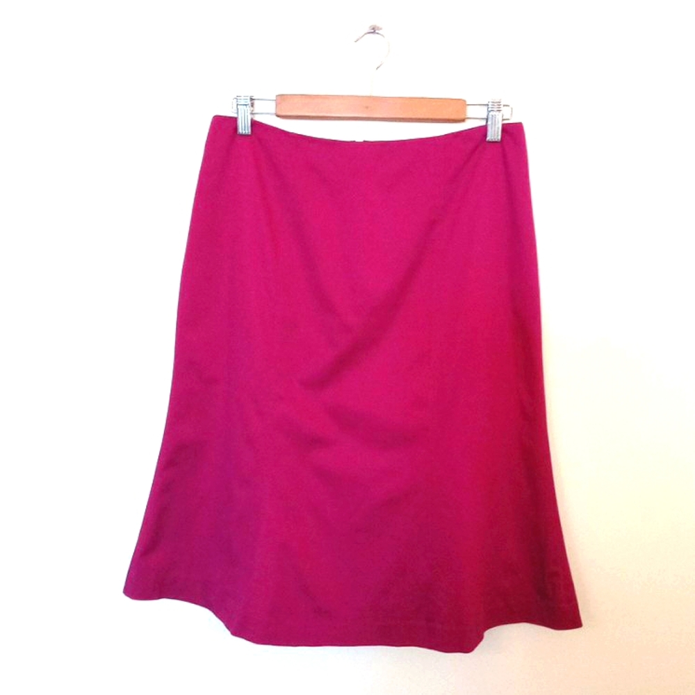 RW&CO Woman's Magenta Pink Cotton Sateen Fit And Flare Skirt Size 4